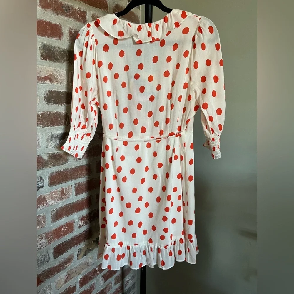 Rixo for Target Polka Dot Puff Sleeve Ruffle Wrap Dress NWT | size small